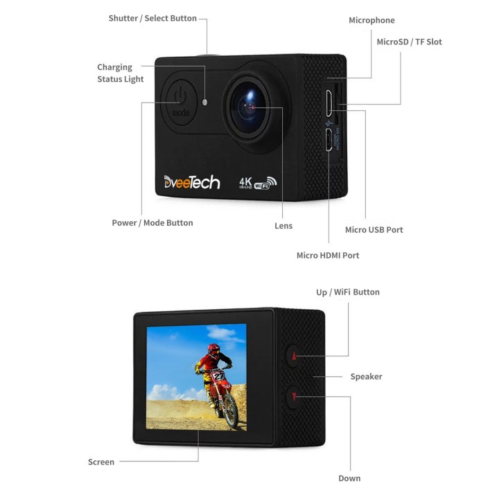 DveeTech Ultra HD (4K) Actionkamera S4R — Bild 5