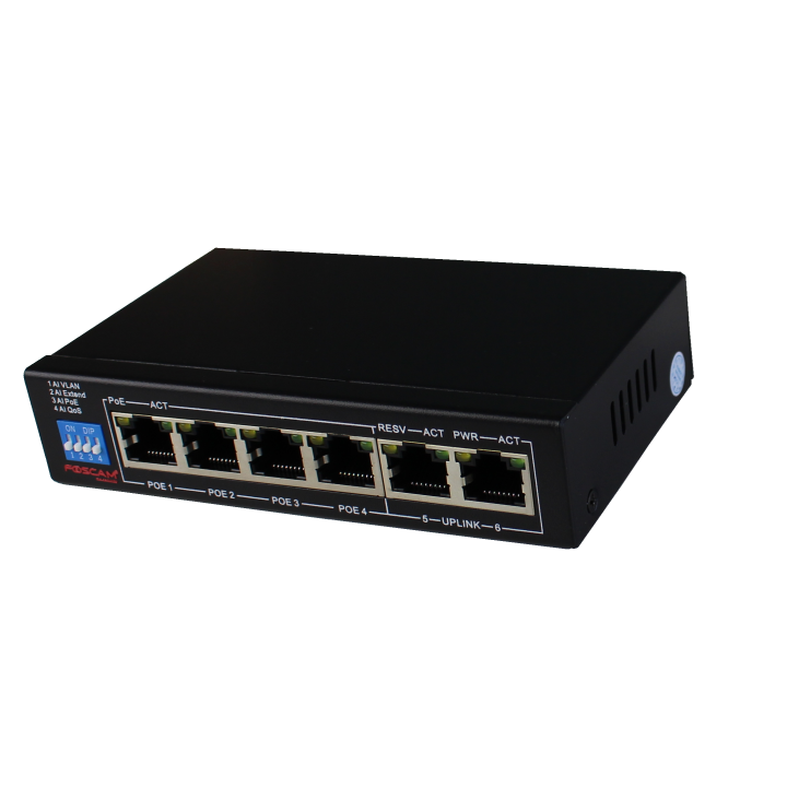 Foscam PS106G - 4+2-poort Gigabit PoE Switch