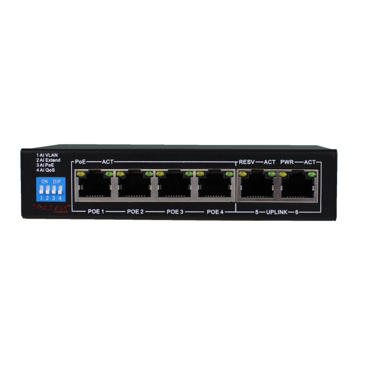 Foscam PS106G - Commutateur PoE Gigabit 4+2 ports — image 2