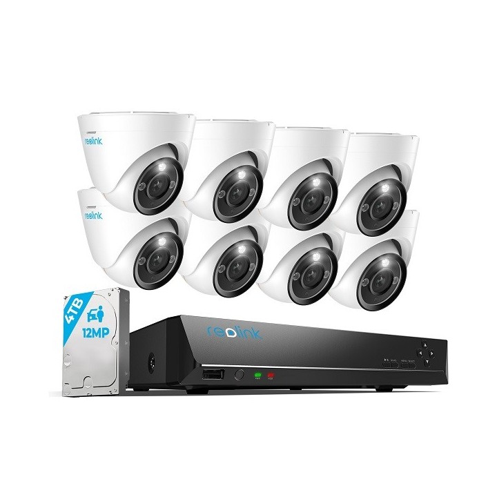 Reolink RLK16-1200D8-A 2.8MM, smart 12MP PoE security set with color night vision