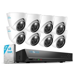 Reolink RLK16-1200D8-A 4MM, kit de sécurité 12MP PoE intelligent avec vision nocturne couleur