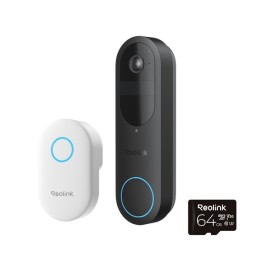 Reolink D340B batterij videodeurbel met Chime en 64GB micro SD-kaart (zwart)